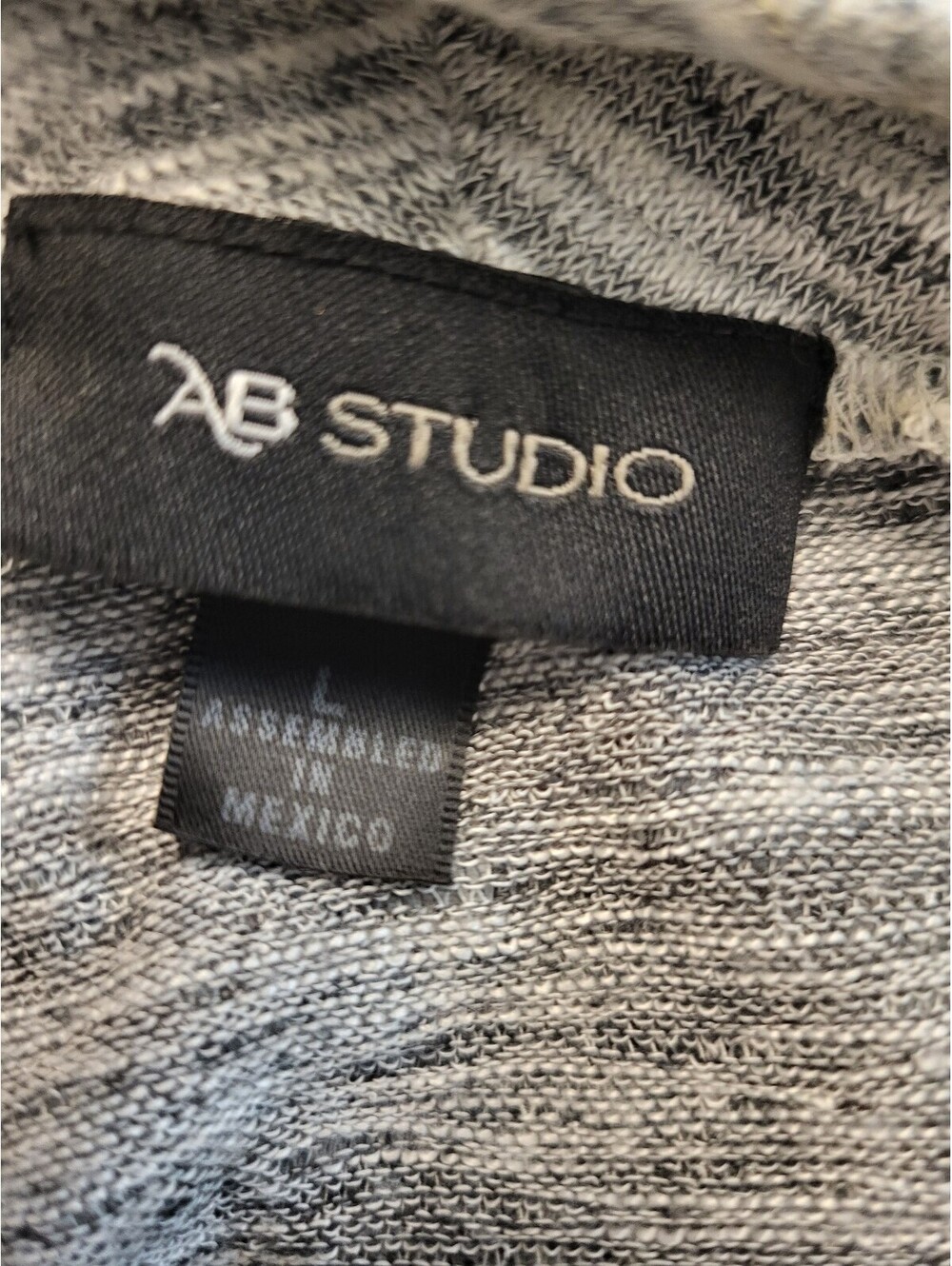 AB Studio Women's Gray Marled Open Front Cardigan Sweater Large